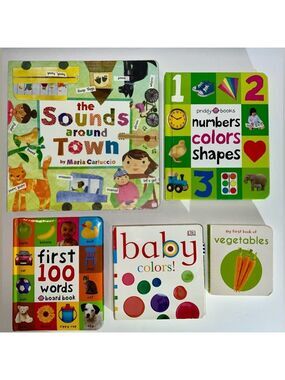 5 Board Books for Children - Bright & Colorful - learning material